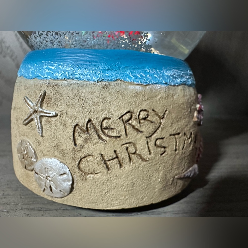 Beautiful Holiday Snow Globe with Santa in Red Shorts - Picture 11 of 12